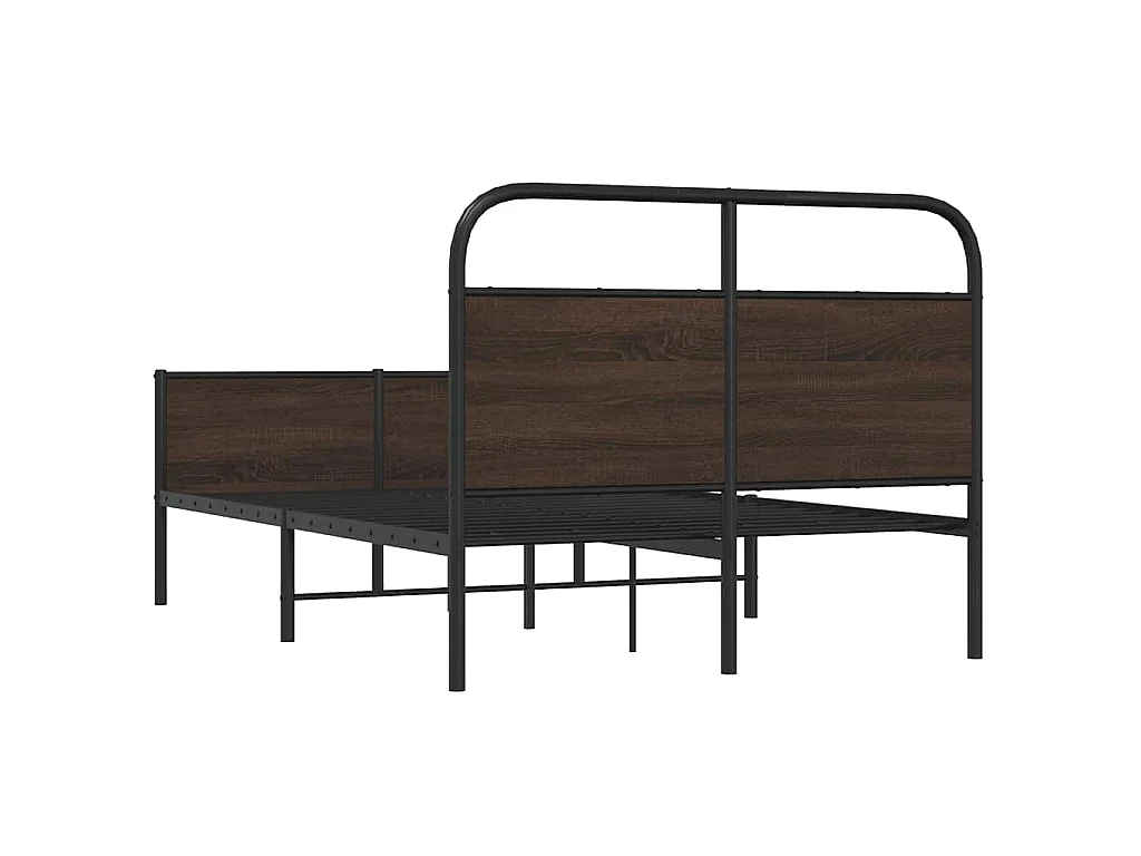 Cadre de lit sans matelas 135x190 cm chêne marron