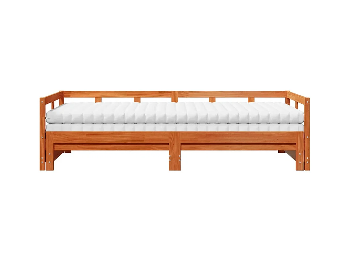 Lit de jour et lit gigogne et matelas 80x200 cm bois pin massif