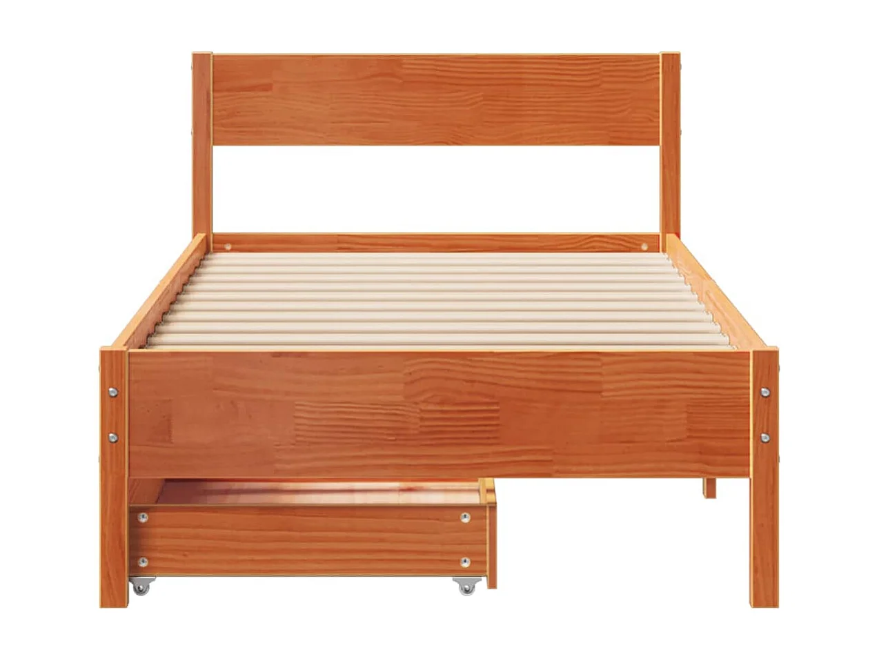 Letto senza Materasso Marrone Cera 75x190 cm in Legno di Pino