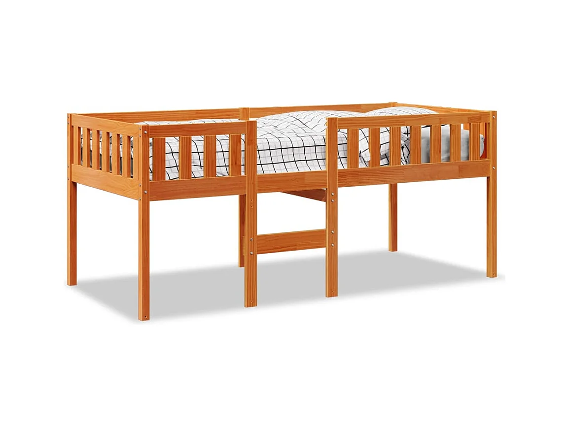 Kinderbed zonder matras massief grenenhout wasbruin 80x200 cm