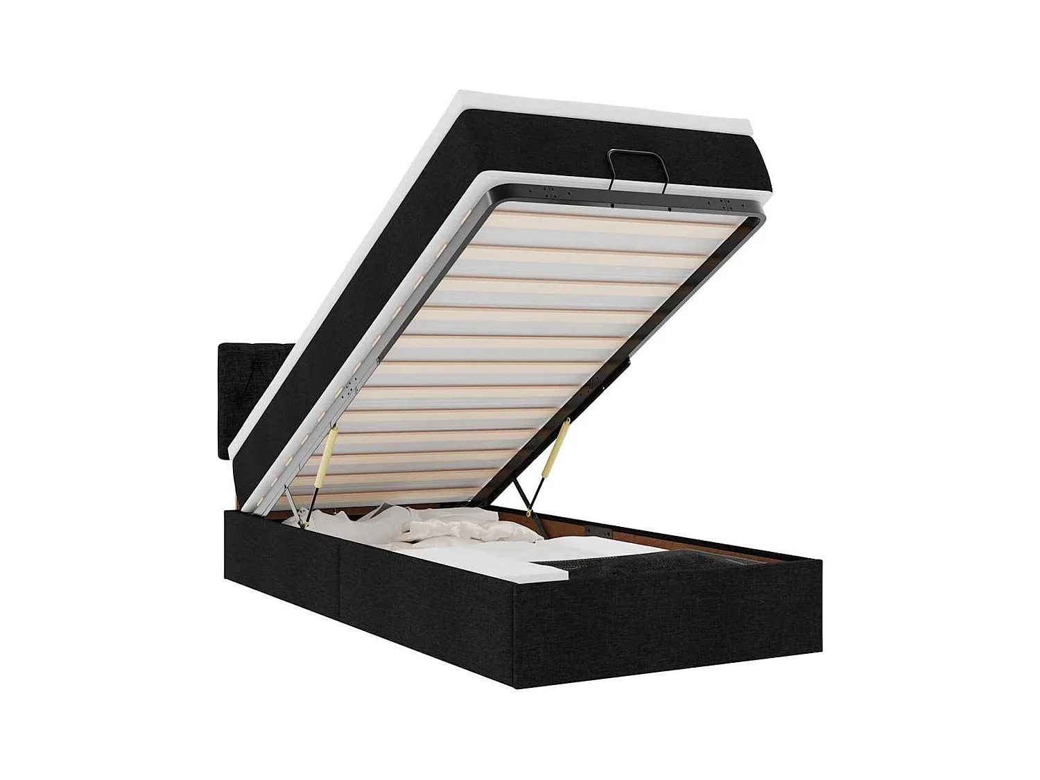 Bed poef met matras en LED's 80x200 cm stof zwart