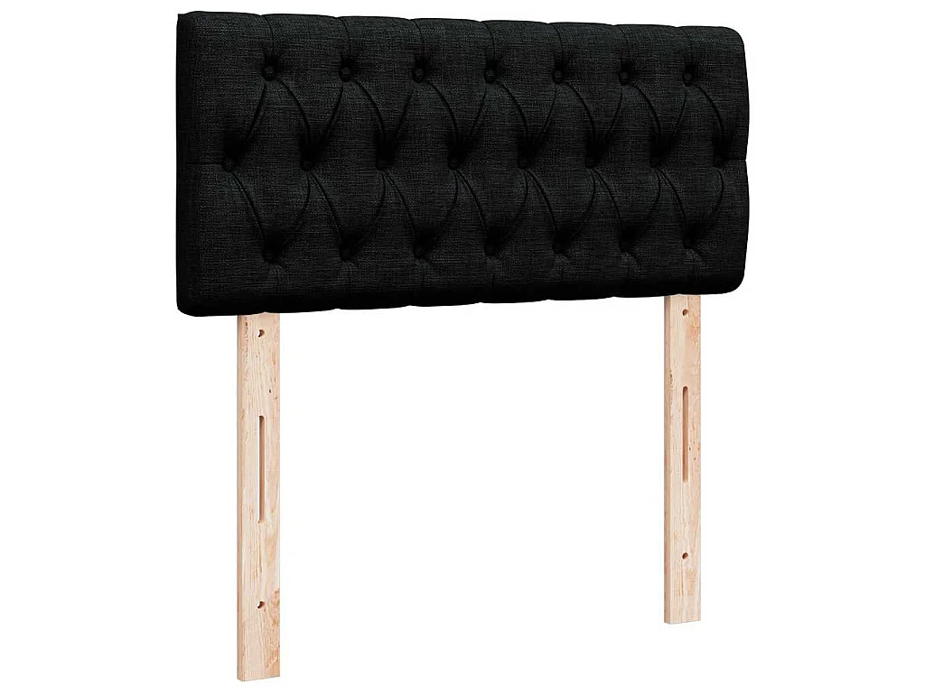 Cama Otomana com colchão & LEDs 80x200cm tecido preto