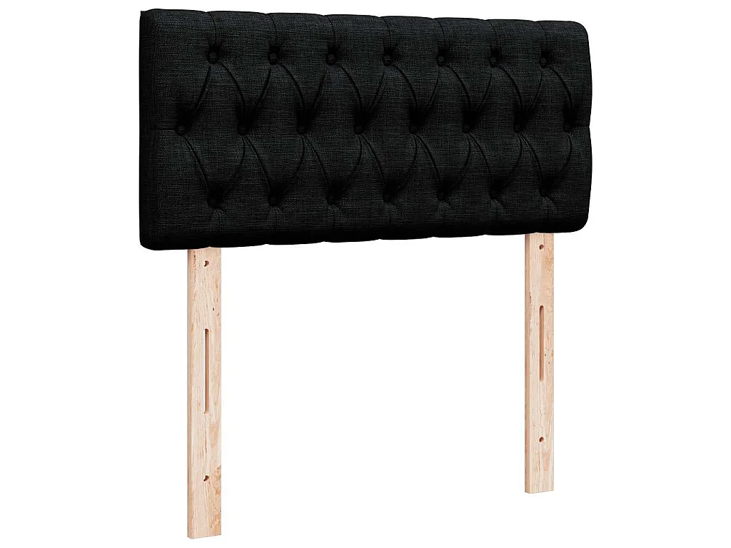 Struttura Letto Pouf con Materasso Nero 80x200 cm in Tessuto