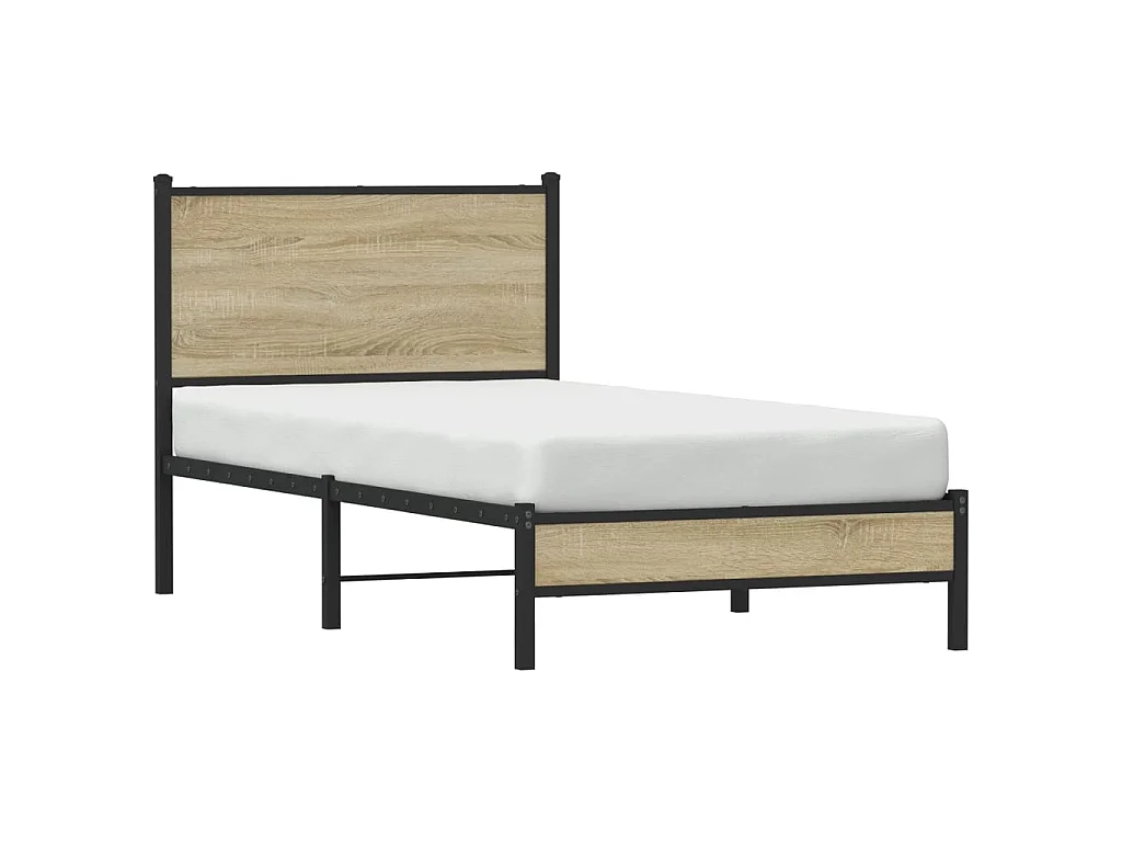 Cadre de lit en métal sans matelas chêne sonoma 80x200 cm