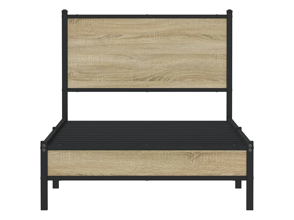 Cadre de lit en métal sans matelas chêne sonoma 80x200 cm