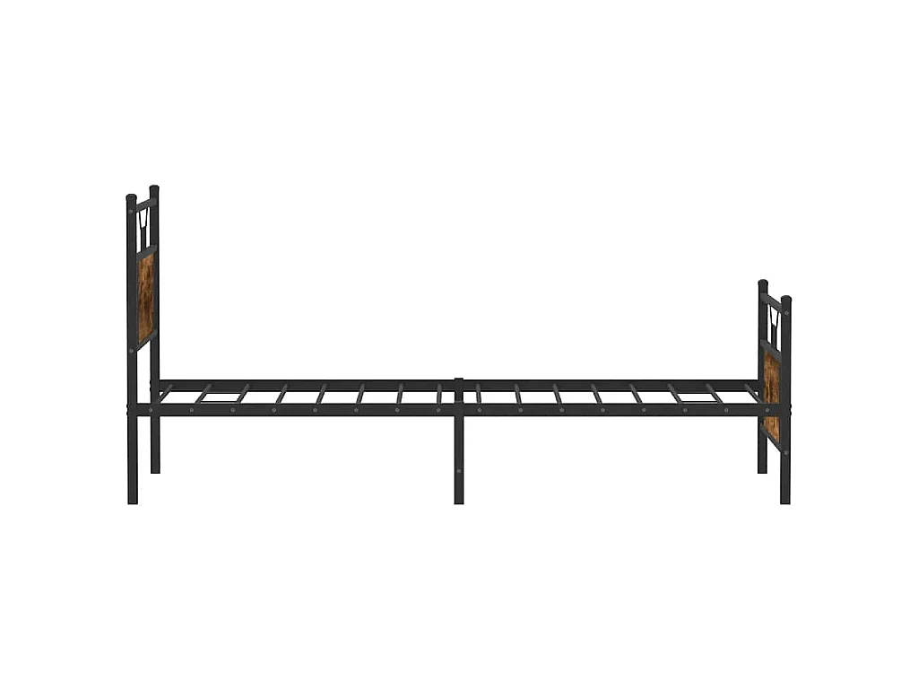 Cadre de lit sans matelas chêne fumé 75x190cm bois d'ingénierie