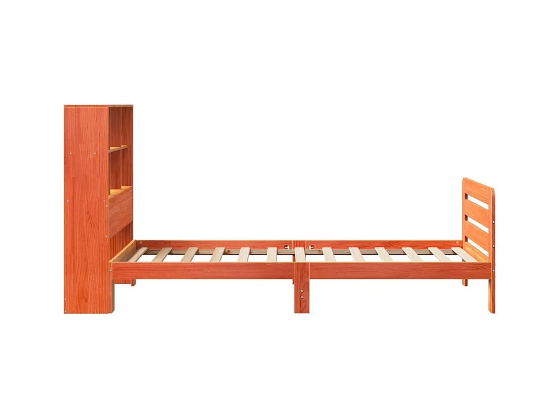 Cadre de lit sans matelas cire marron 75x190 cm bois pin massif