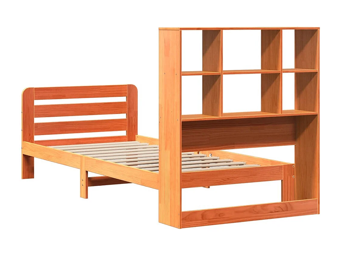 Massivholzbett ohne Matratze Wachsbraun 75x190 cm Kiefernholz