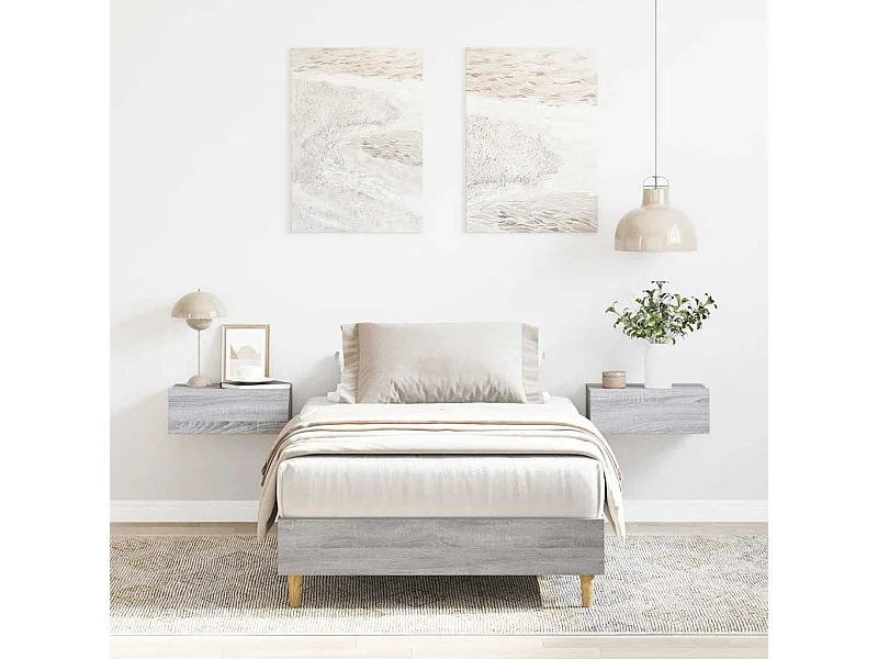 Estrutura cama s/ colchão 75x190 cm cinzento sonoma