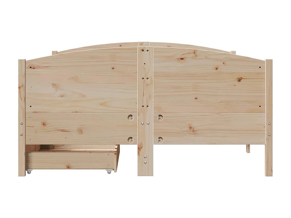 Estructura de cama sin colchón madera maciza de pino 135x190 cm