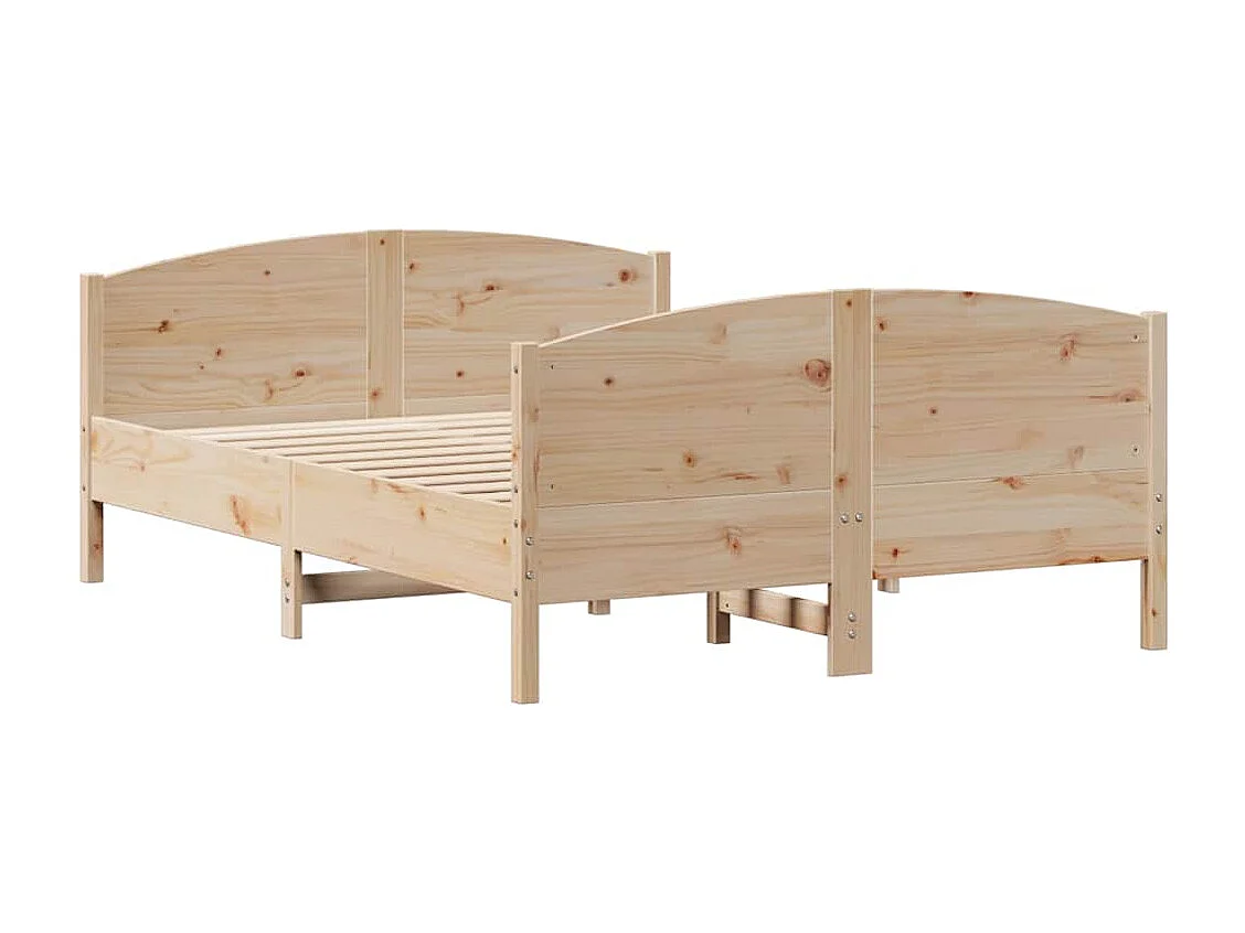 Estructura de cama sin colchón madera maciza de pino 135x190 cm