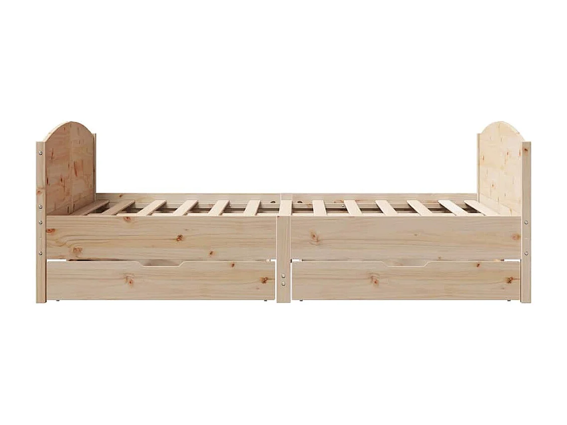 Estructura de cama sin colchón madera maciza de pino 135x190 cm