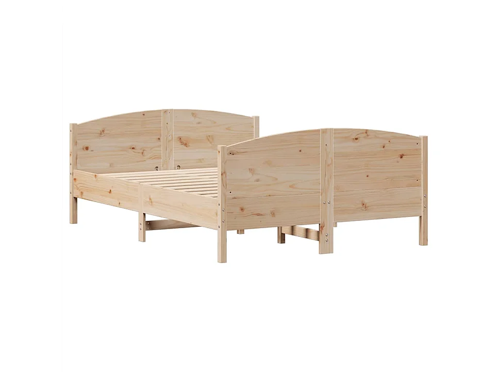 Estructura de cama sin colchón madera maciza de pino 135x190 cm