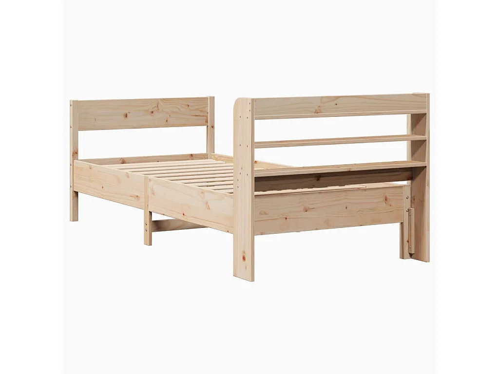 Bedframe zonder matras massief grenenhout 75x190 cm
