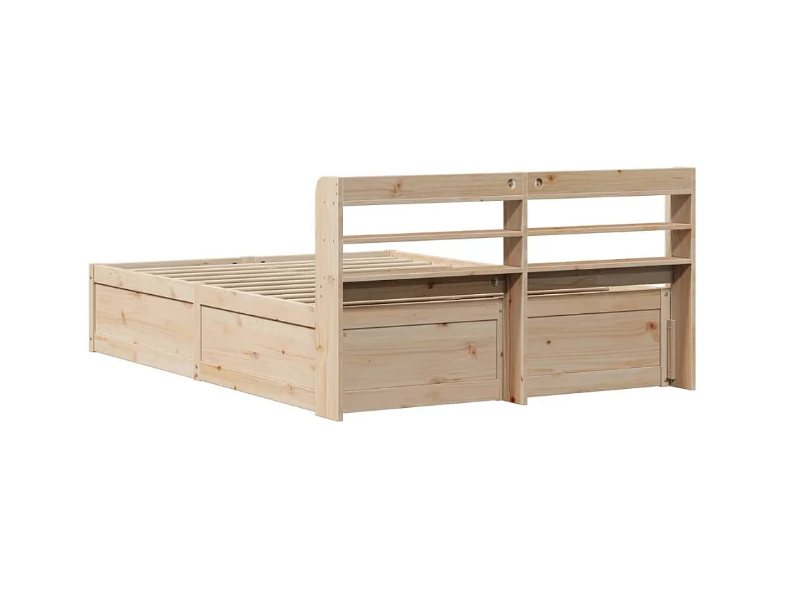 Estrutura cama c/ cabeceira 135x190 cm pinho maciço