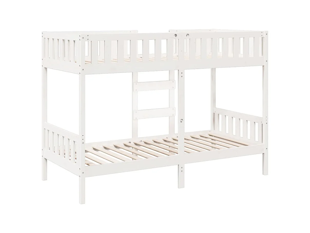 Lit superposé Blanc 80x200 cm Bois de pin massif