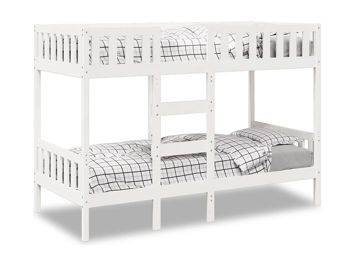 Stapelbed massief grenenhout wit 80x200 cm