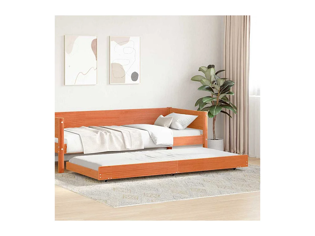 Cadre de lit Brun cire 80 x 200 cm Pin massif