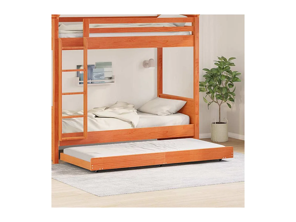 Bettgestell Braun 80 x 200 cm Massivholz Kiefer