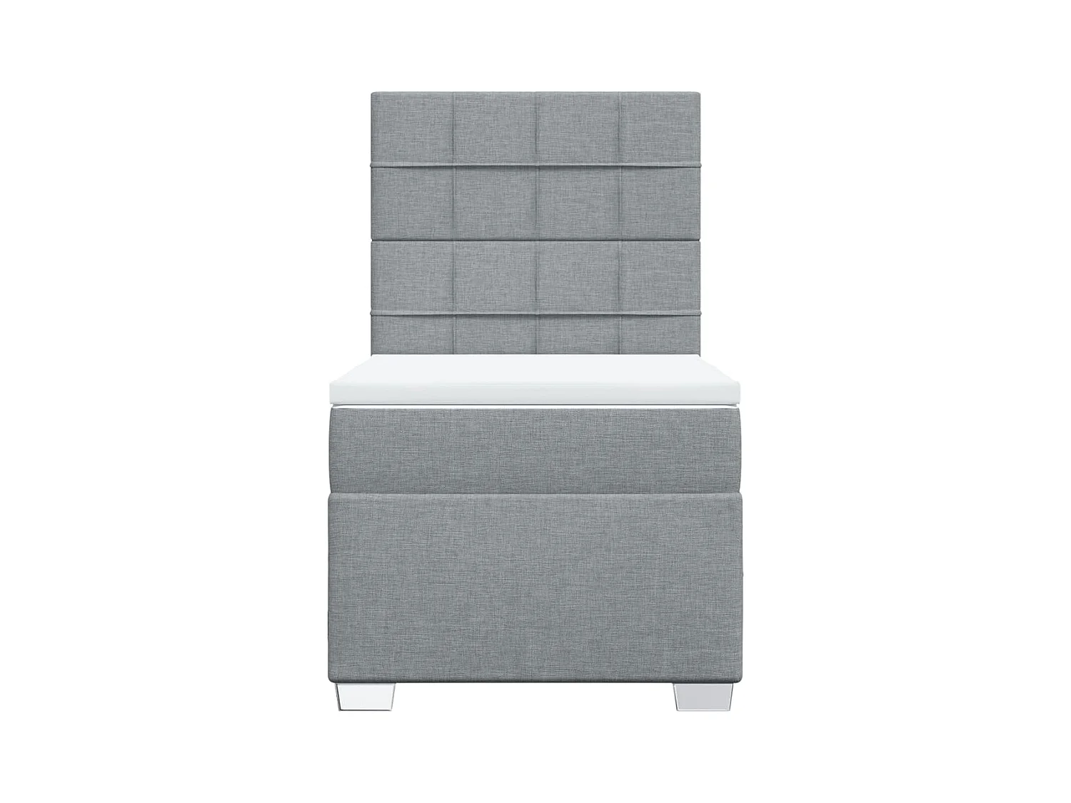 Giroletto a Molle con Materasso Grigio Chiaro 80x200 cm Tessuto