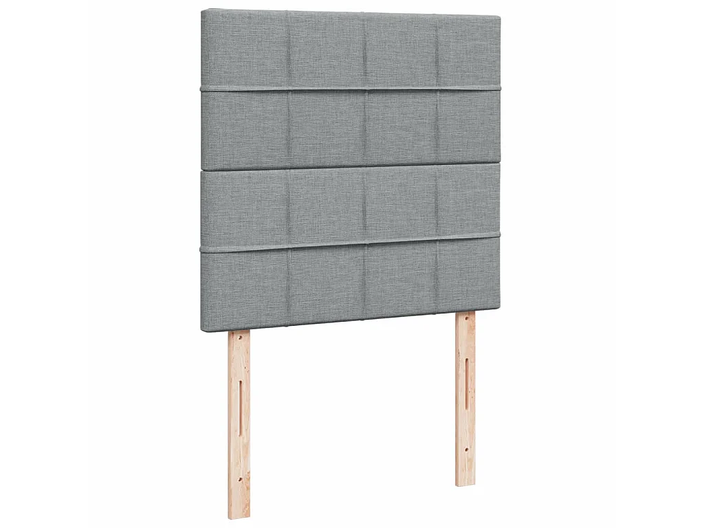 Cama box spring con colchón tela gris claro 80x200 cm