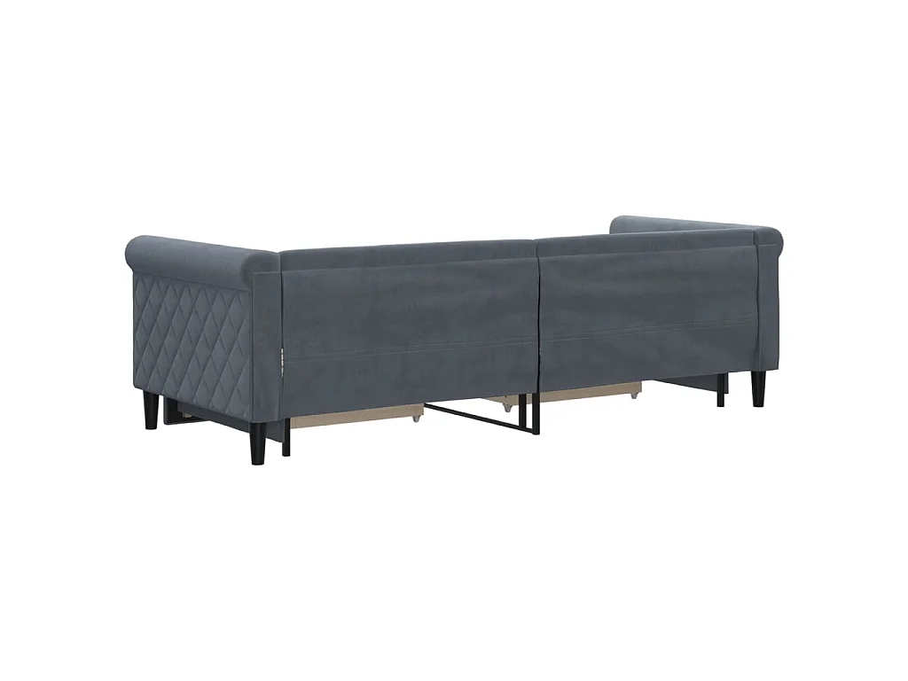 Tagesbett Ausziehbar mit Schubladen Dunkelgrau 80x200 cm Samt
