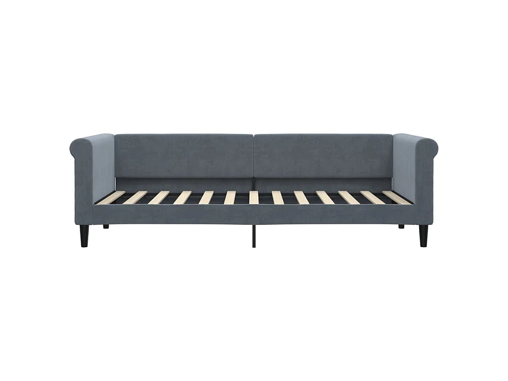 Tagesbett Ausziehbar mit Schubladen Dunkelgrau 80x200 cm Samt
