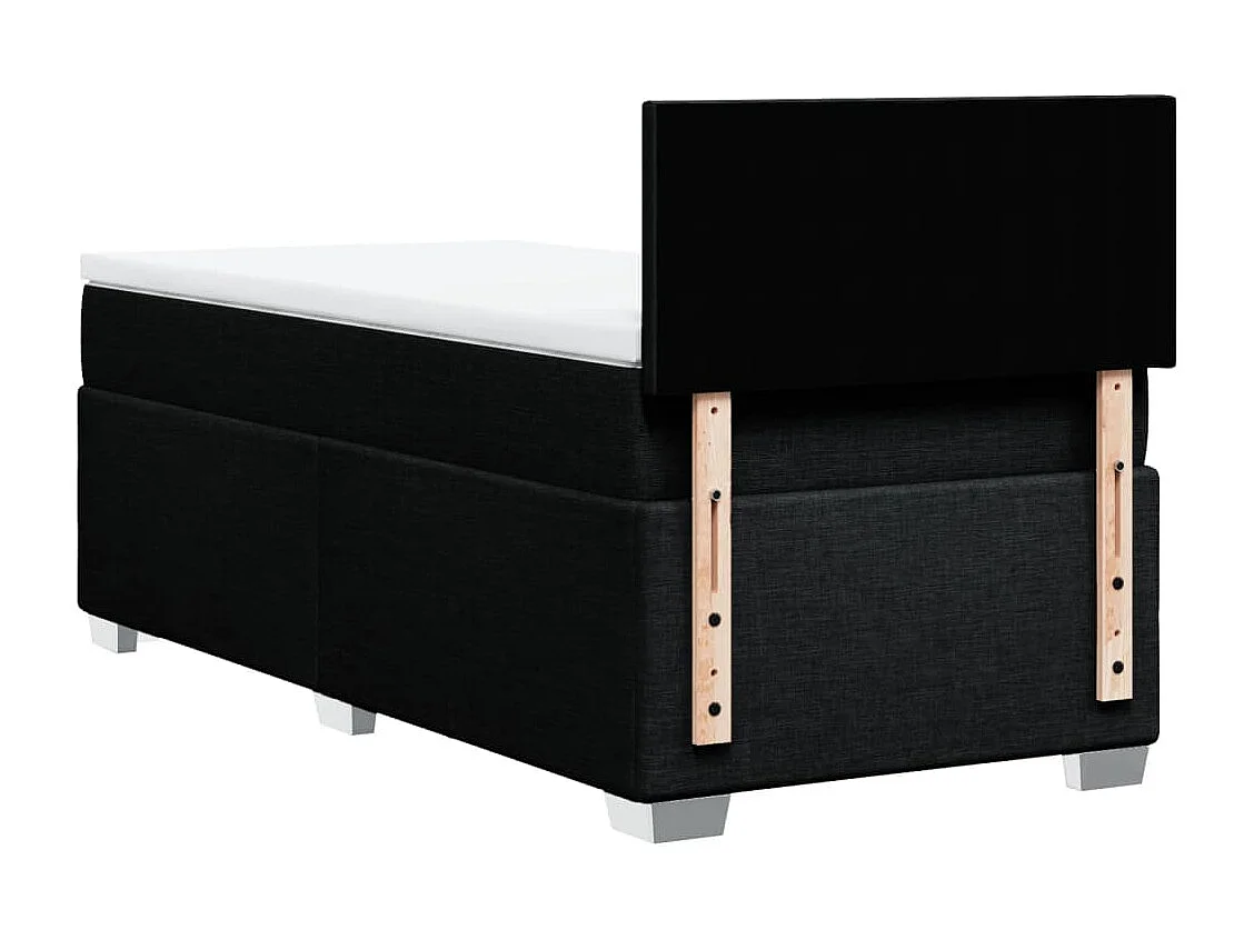 Cama com molas/colchão 80x200 cm tecido preto