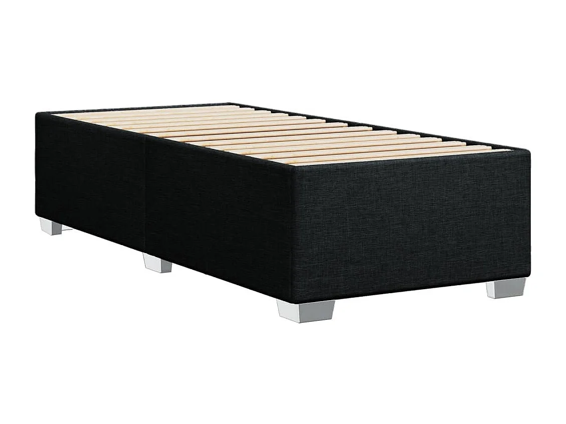 Cama com molas/colchão 80x200 cm tecido preto