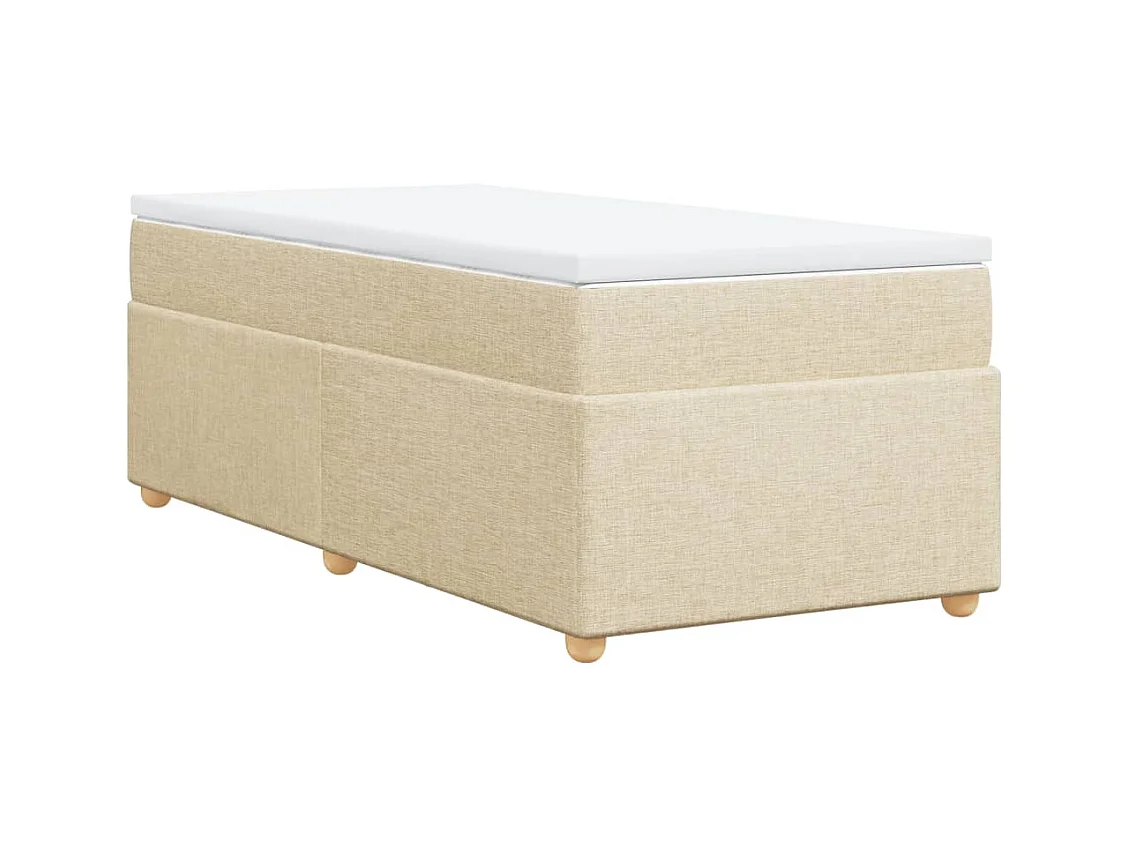 Boxspring met matras stof crèmekleurig 80x200 cm
