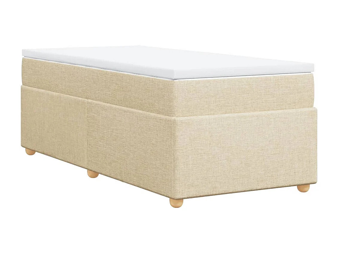 Sommier à lattes de lit avec matelas Crème 80x200 cm Tissu