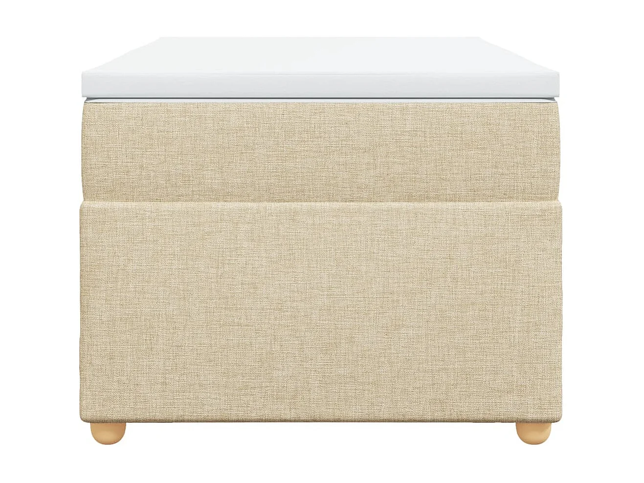 Sommier à lattes de lit avec matelas Crème 80x200 cm Tissu