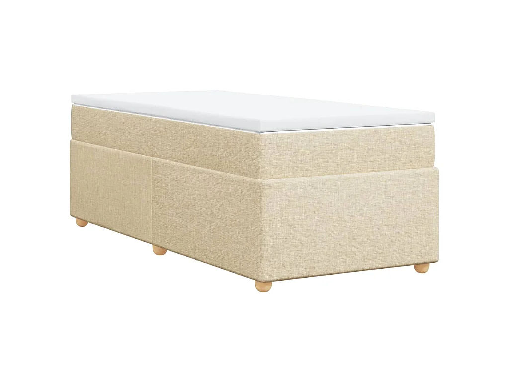 Boxspring met matras stof crèmekleurig 80x200 cm