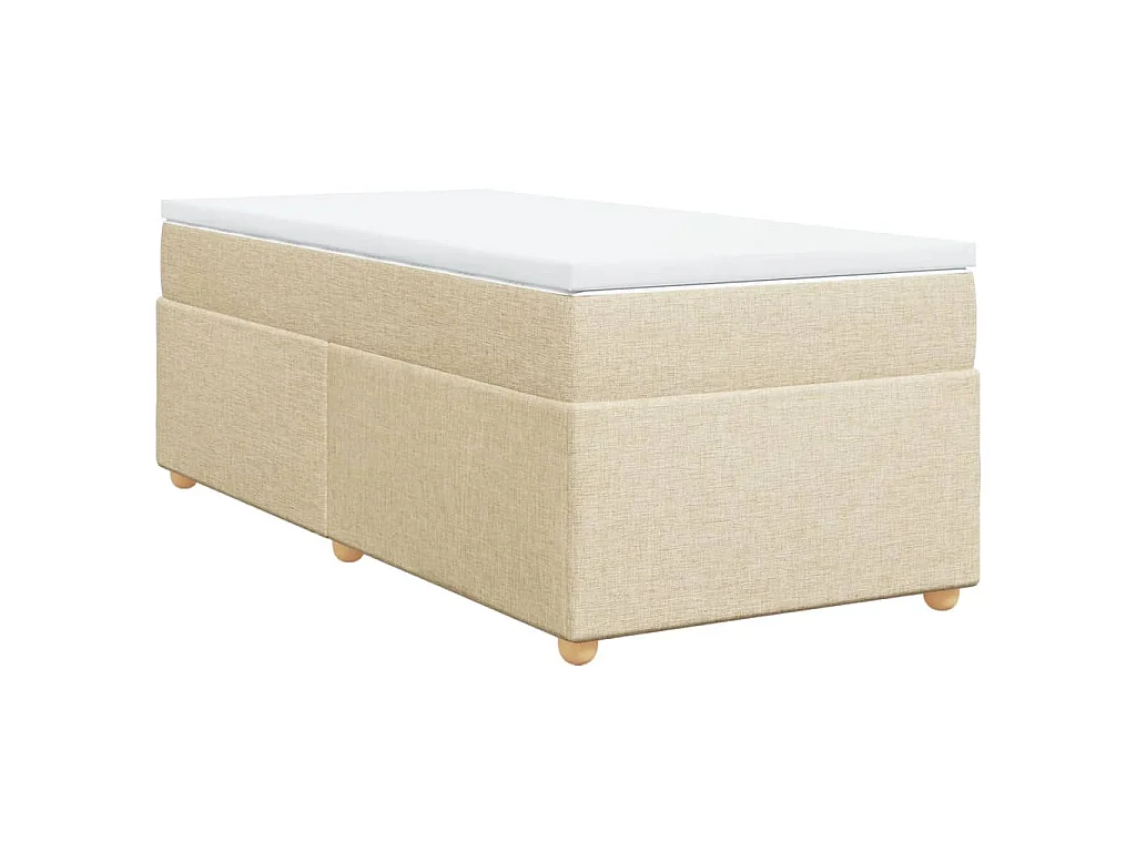 Boxspring met matras stof crèmekleurig 80x200 cm
