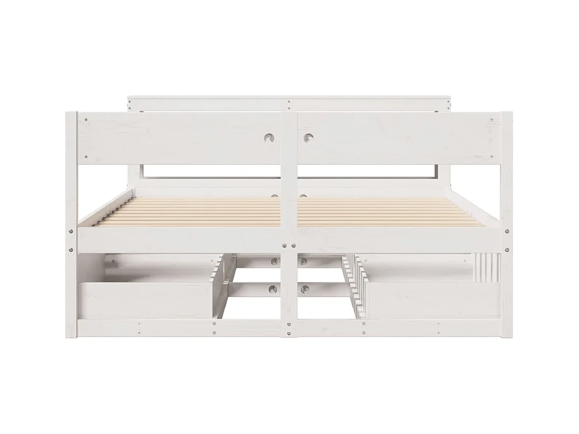 Cadre de lit sans matelas blanc 135x190 cm bois de pin massif