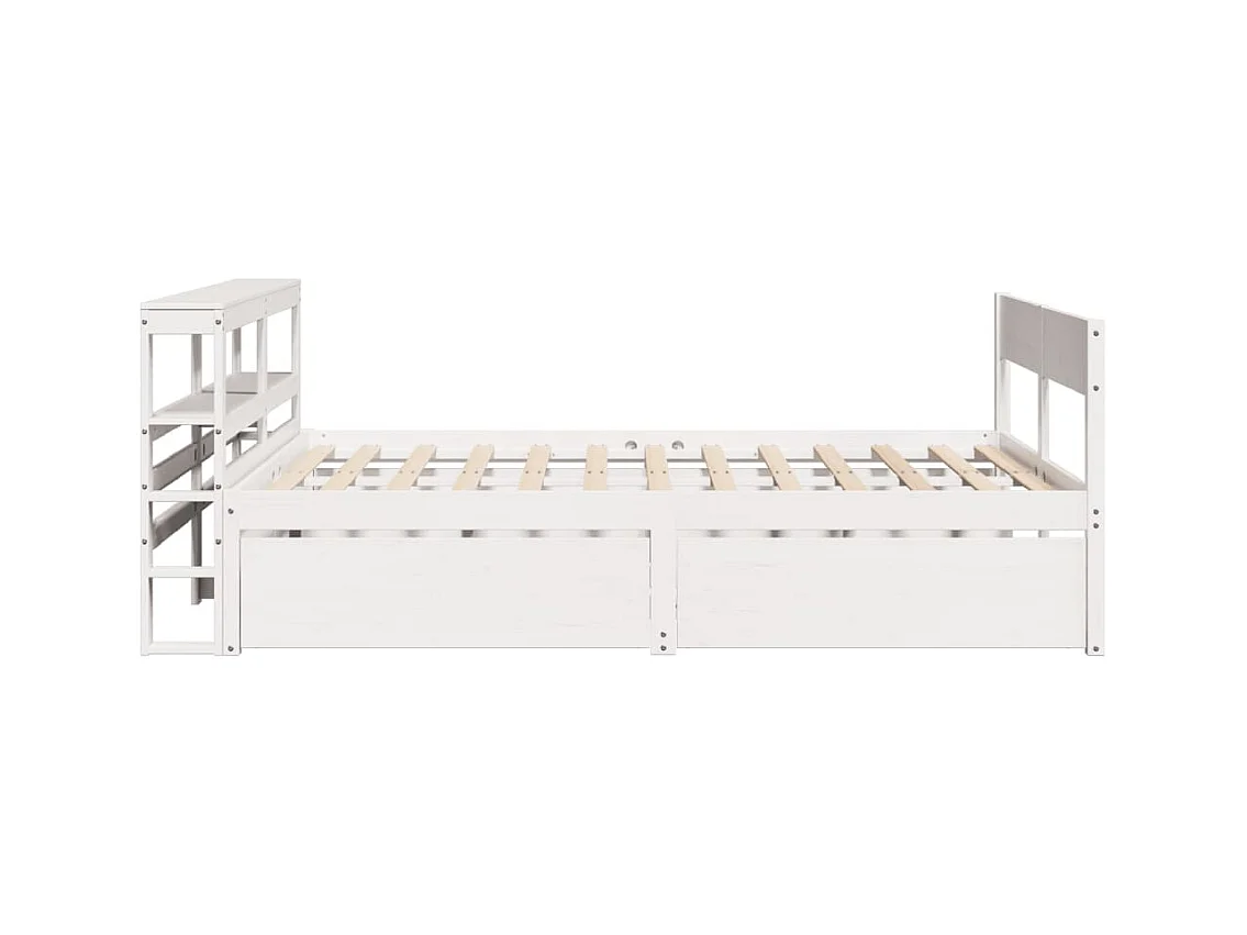 Cadre de lit sans matelas blanc 135x190 cm bois de pin massif