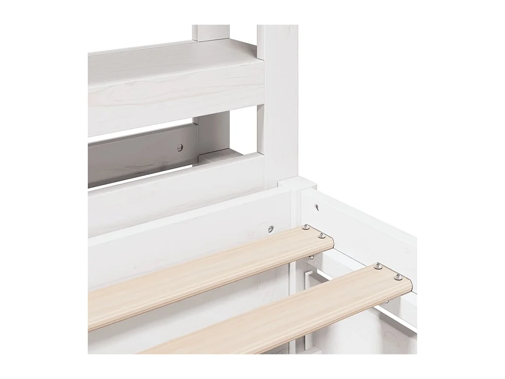 Cadre de lit sans matelas blanc 135x190 cm bois de pin massif