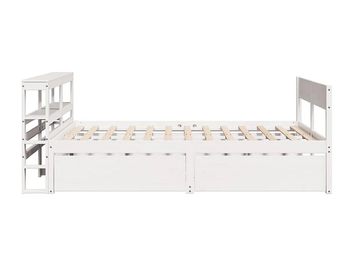 Bedframe zonder matras massief grenenhout wit 135x190 cm