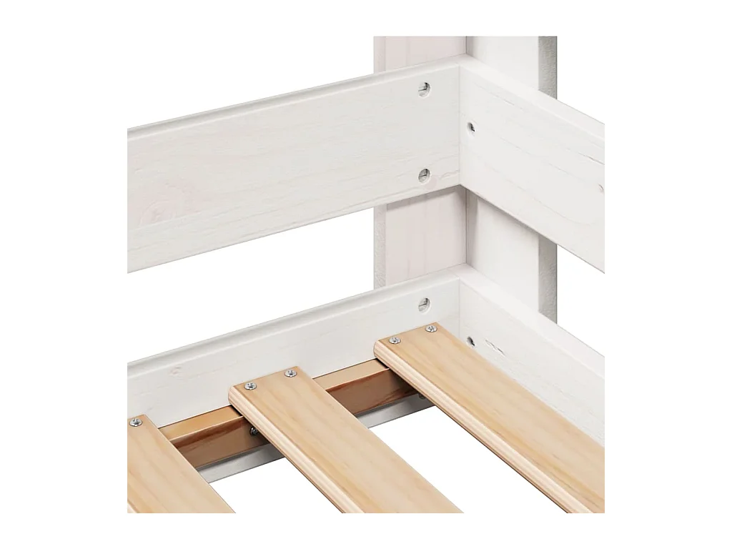 Cadre de lit sans matelas blanc 75x190 cm bois de pin massif