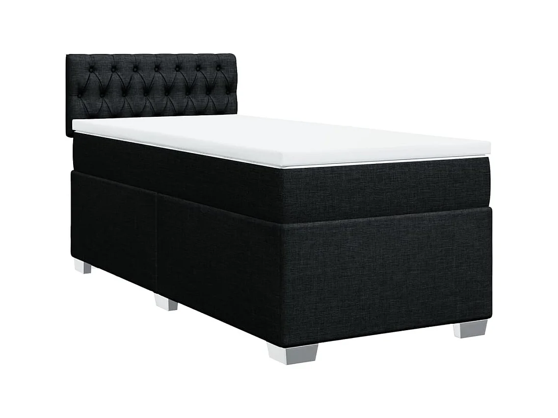 Giroletto a Molle con Materasso Nero 80x200 cm inTessuto