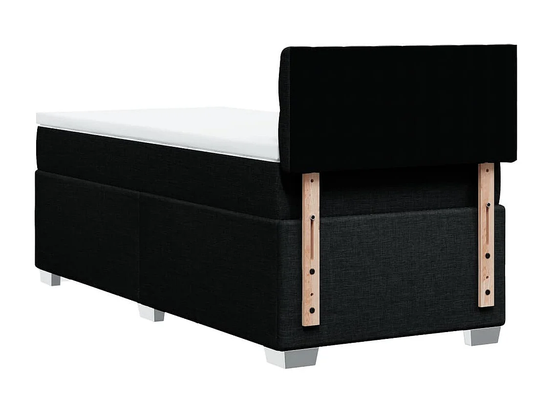 Cama com molas/colchão 80x200 cm tecido preto