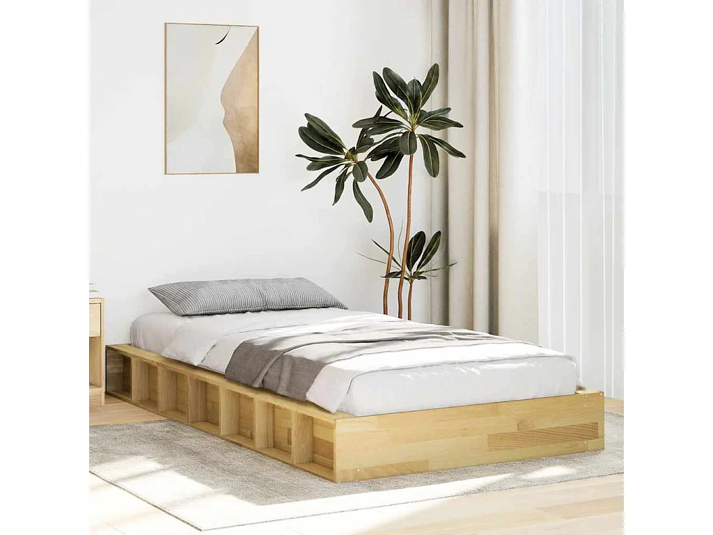 Struttura Letto Senza Materasso in Legno Massello di Rovere