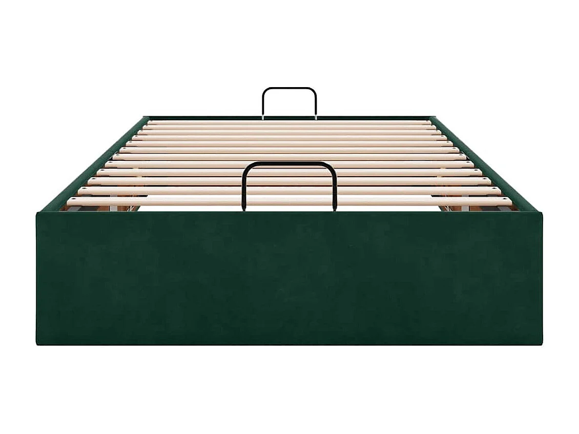 Cadre de lit ottoman sans matelas vert foncé 80x200 cm velours
