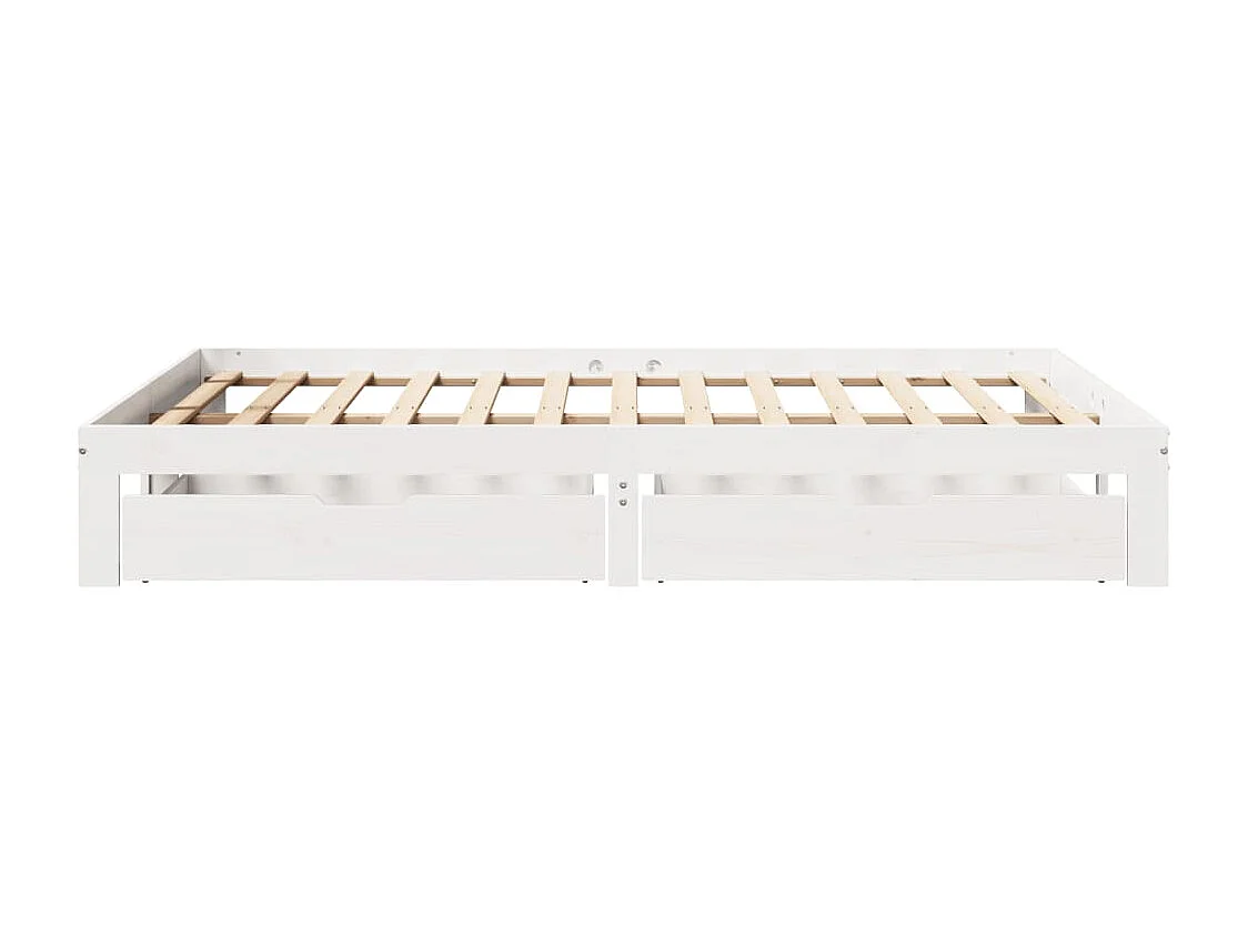 Estrutura de cama com gavetas 135x190 cm pinho maciço branco
