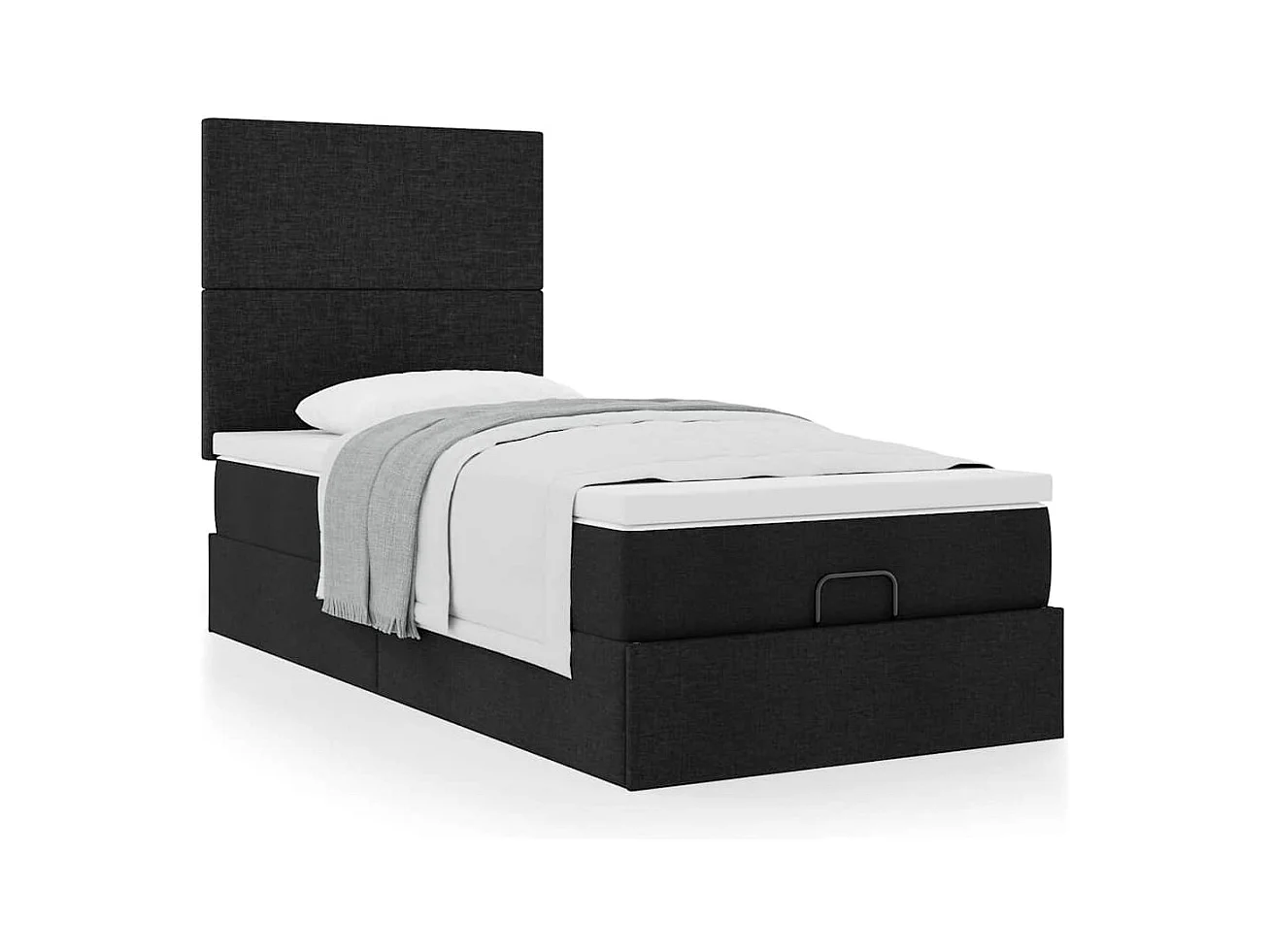 Ottoman bed met matras 80x200cm stof zwart