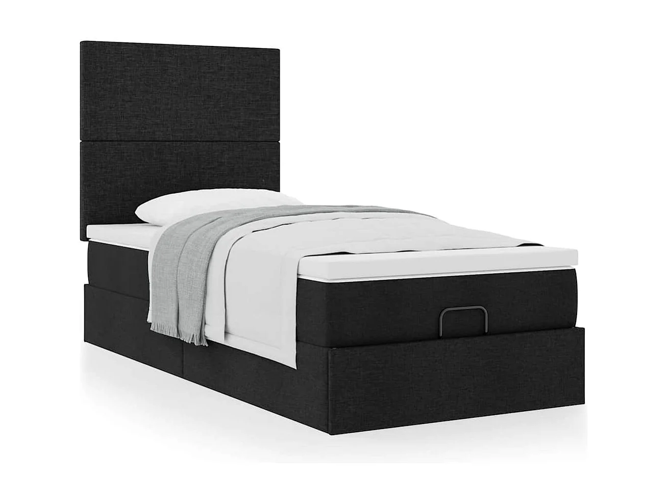 Ottoman bed met matras 80x200cm stof zwart