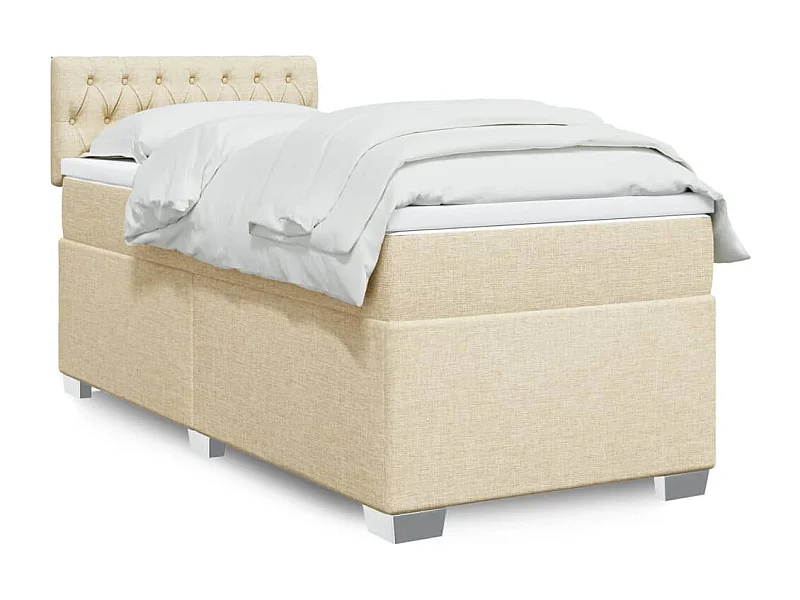 Boxspringbett mit Matratze Creme 80x200 cm Stoff