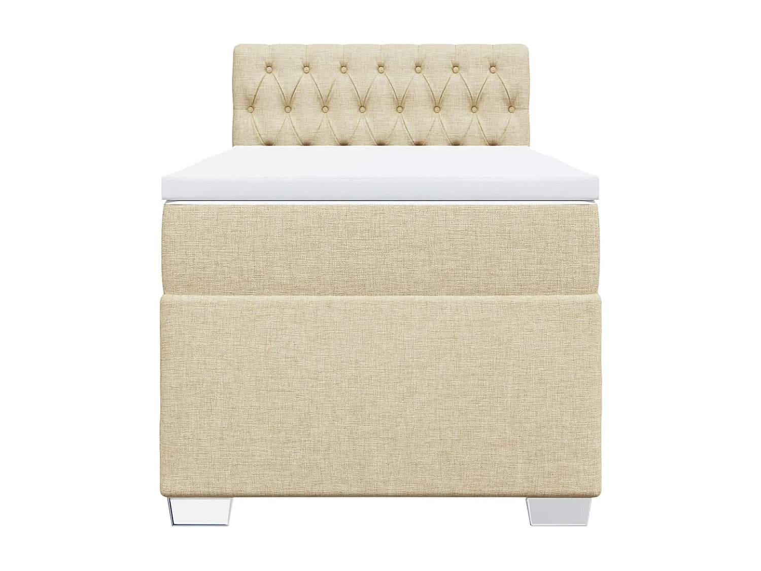 Boxspringbett mit Matratze Creme 80x200 cm Stoff