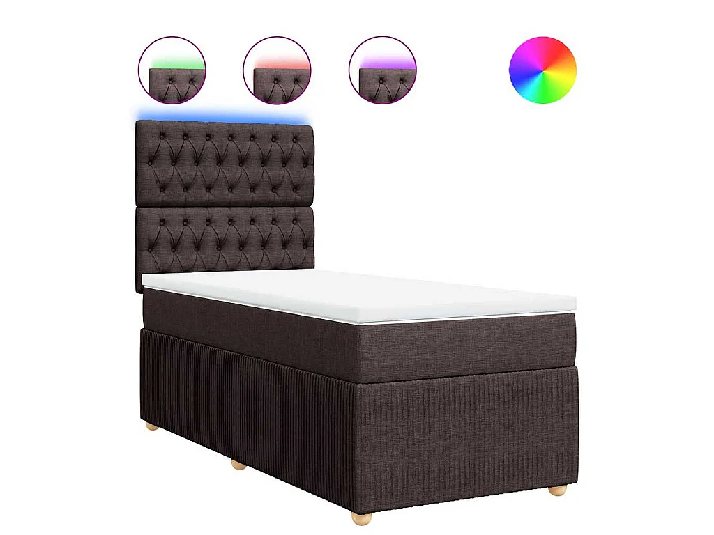 Boxspringbett mit Matratze Dunkelbraun 80x200 cm Stoff