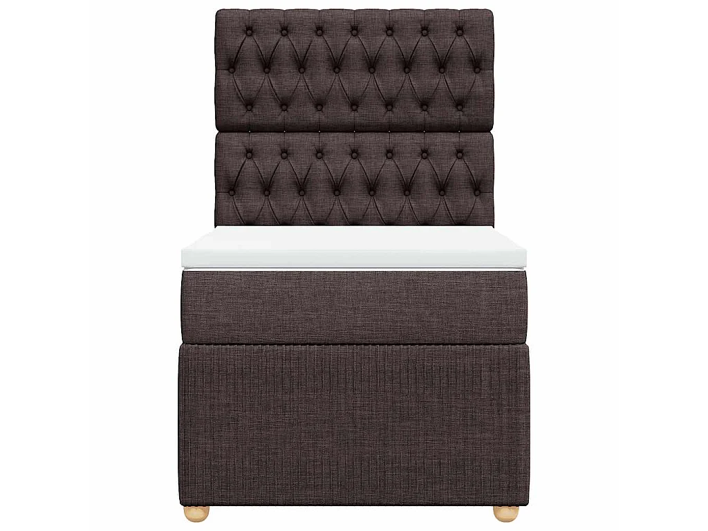 Boxspringbett mit Matratze Dunkelbraun 80x200 cm Stoff